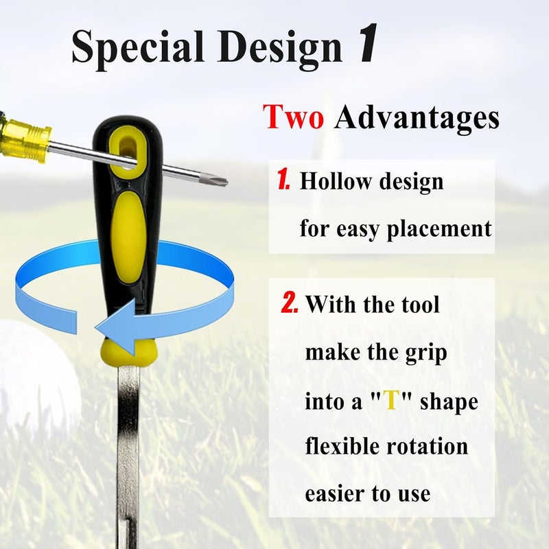 Ebrmeiwo V-Groove Golf Grip Removal Tool, 11" for Standard Length Swinging Grips, Grip Repair Tool - Image 3